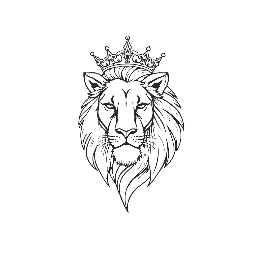 Tatouage lion en style fineline, design généré par IA