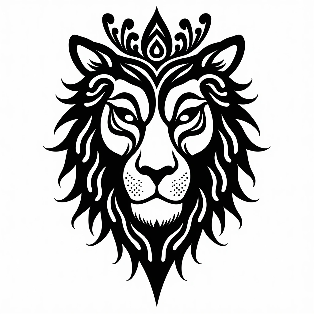 Tatouage lion en style maori, design généré par IA