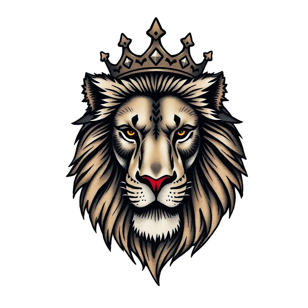 Tatouage lion en style micro-réalisme, design généré par IA