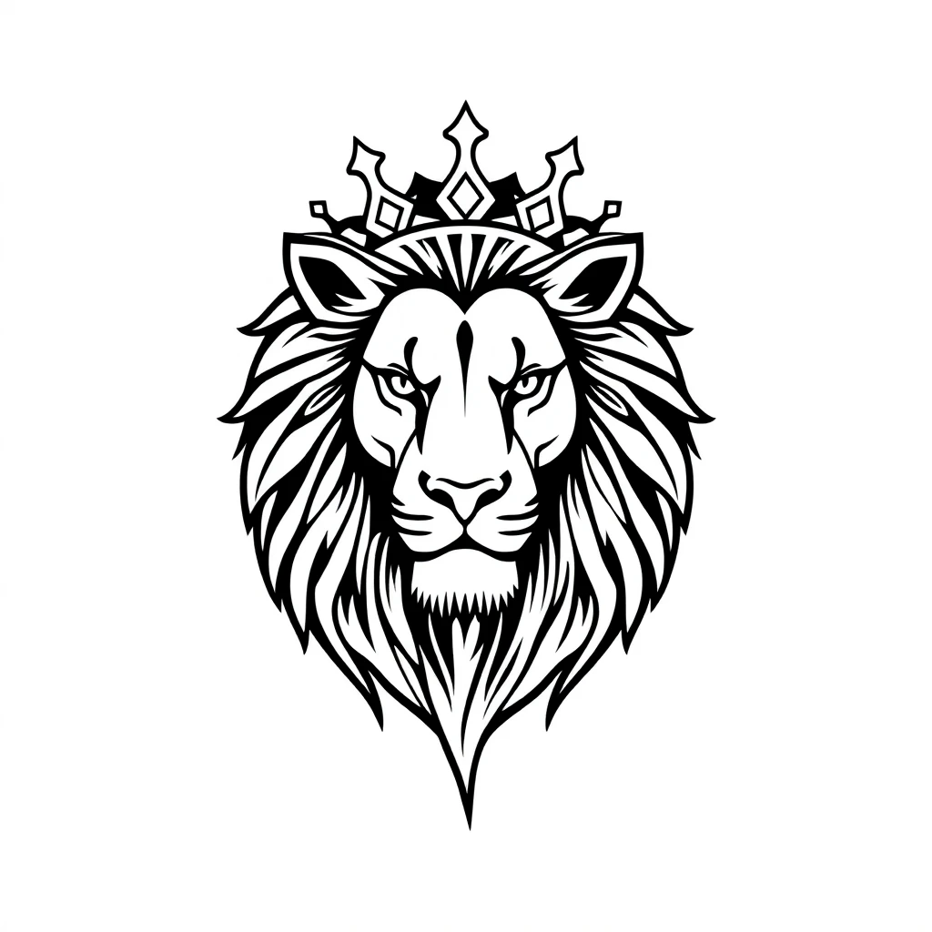 Tatouage lion en style minimaliste, design noir et gris généré avec Tatua
