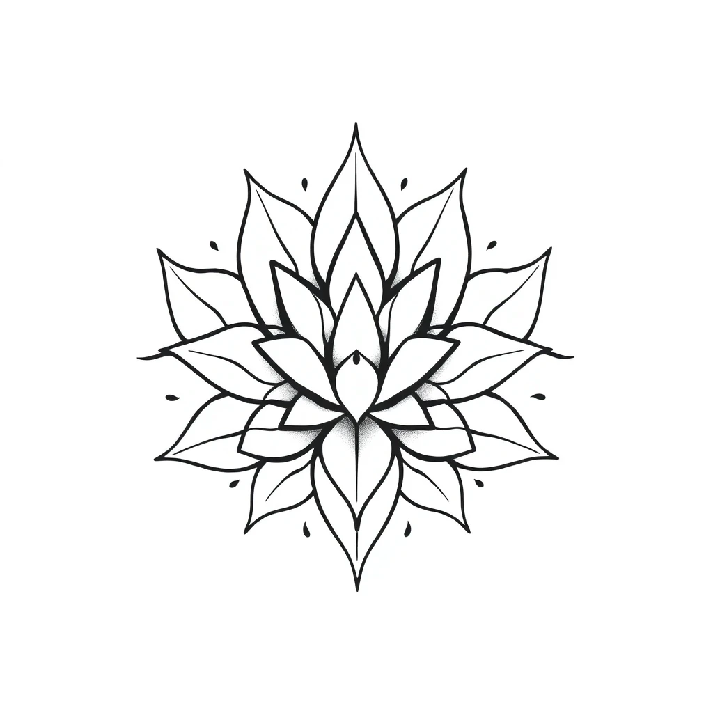 Tatouage lotus en style abstrait, design généré par IA