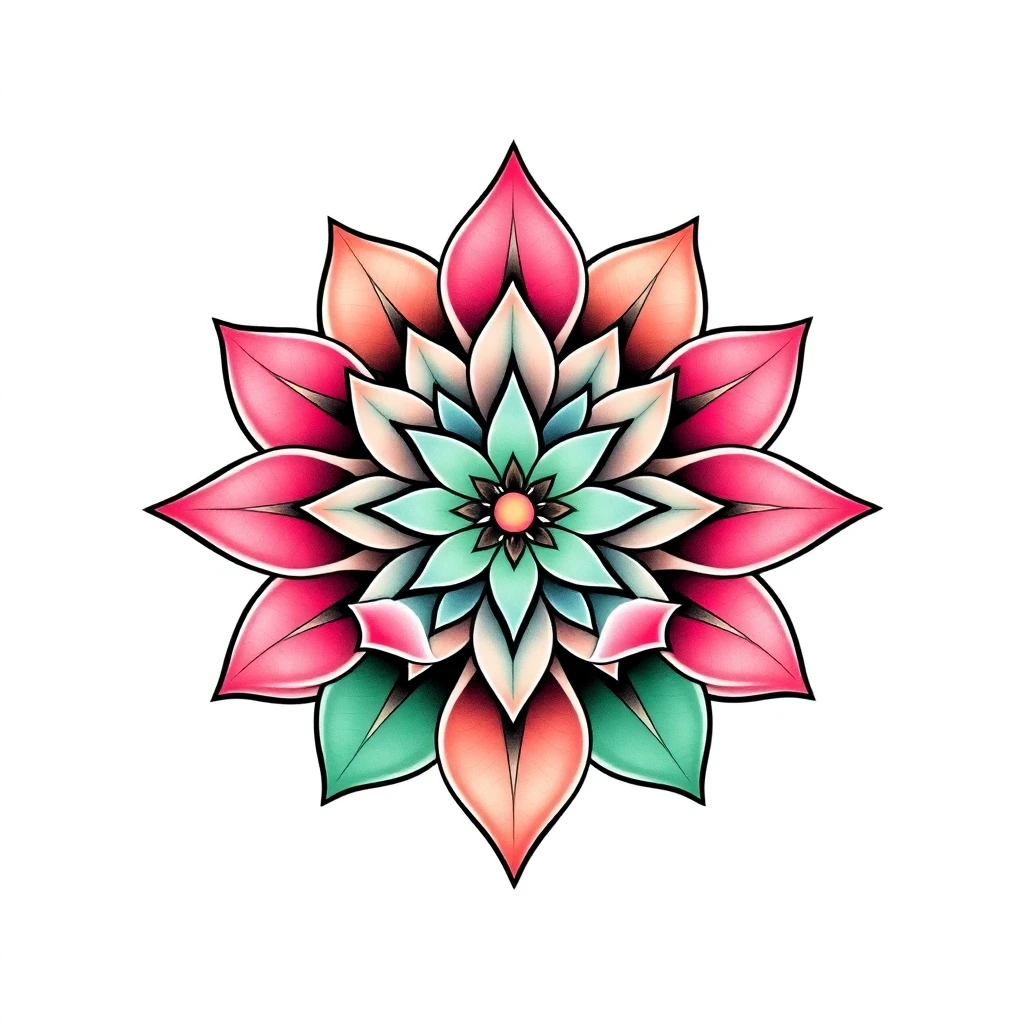 Tatouage lotus en style anime, design généré par IA