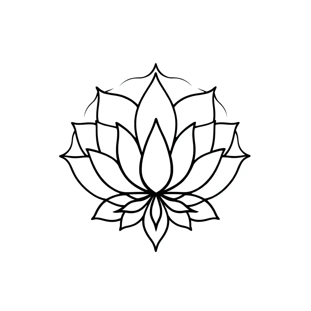 Tatouage lotus en style minimaliste