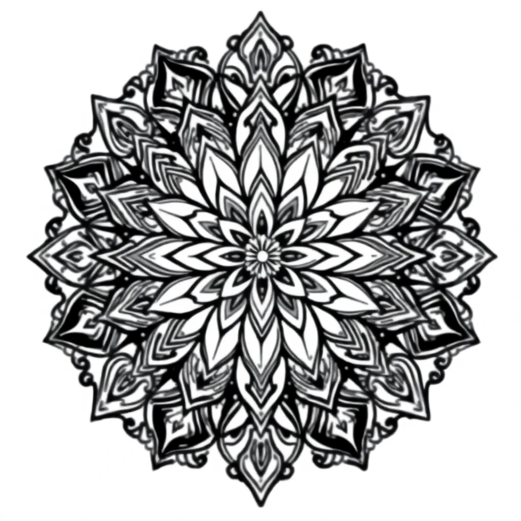 Tatouage fleur de lotus en style ornemental, design généré par IA