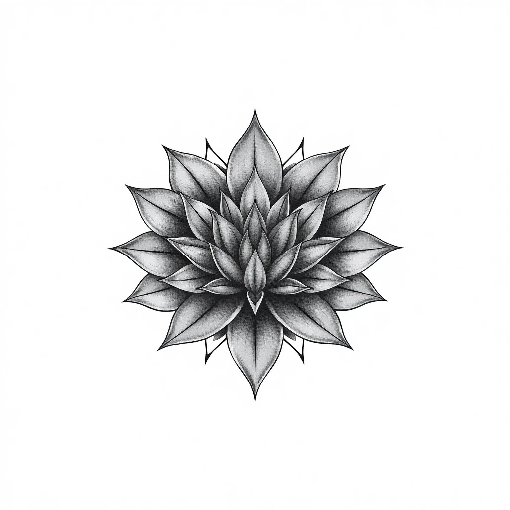 Tatouage fleur de lotus en style réaliste, design généré par IA