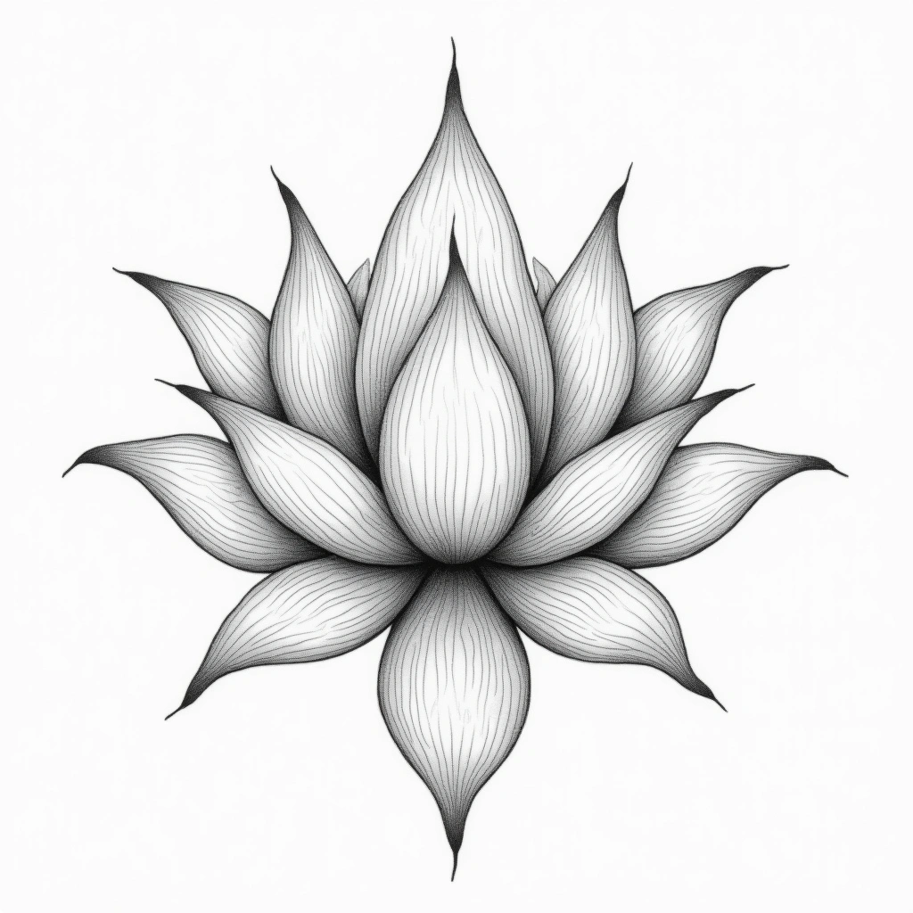 Tatouage lotus en style single needle, design généré par IA