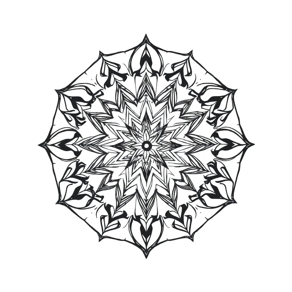 Tatouage mandala dos en style abstrait, design généré par IA