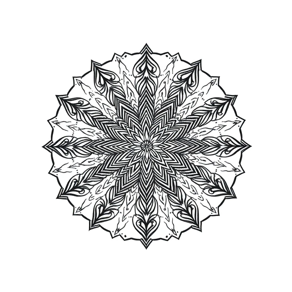 Exemple de design Tatua : mandala dotwork