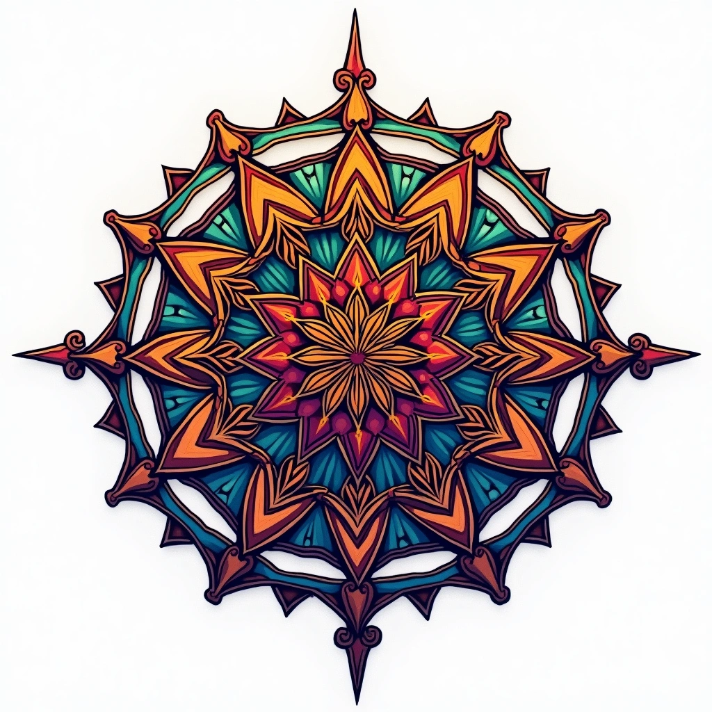Tatouage mandala dos en style graffiti, design généré par IA