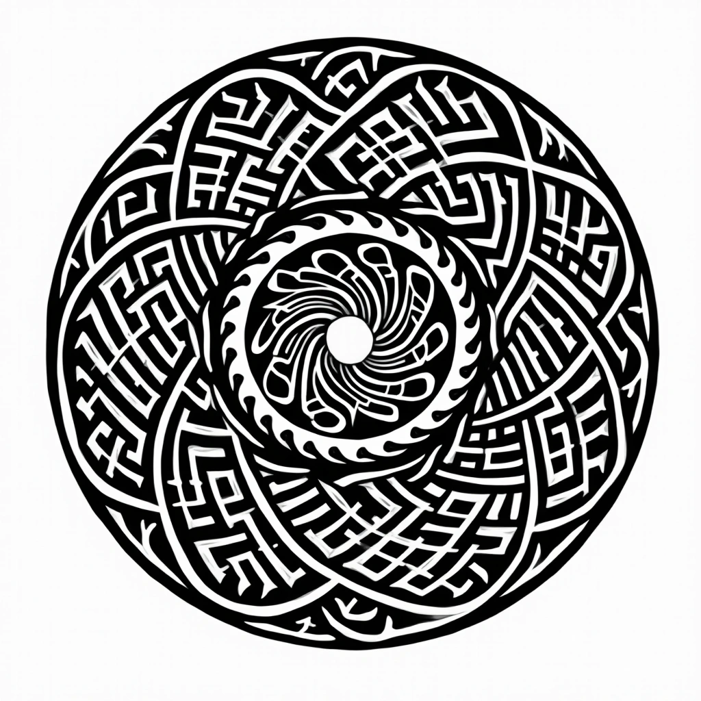 Tatouage mandala en style maori, design généré par IA