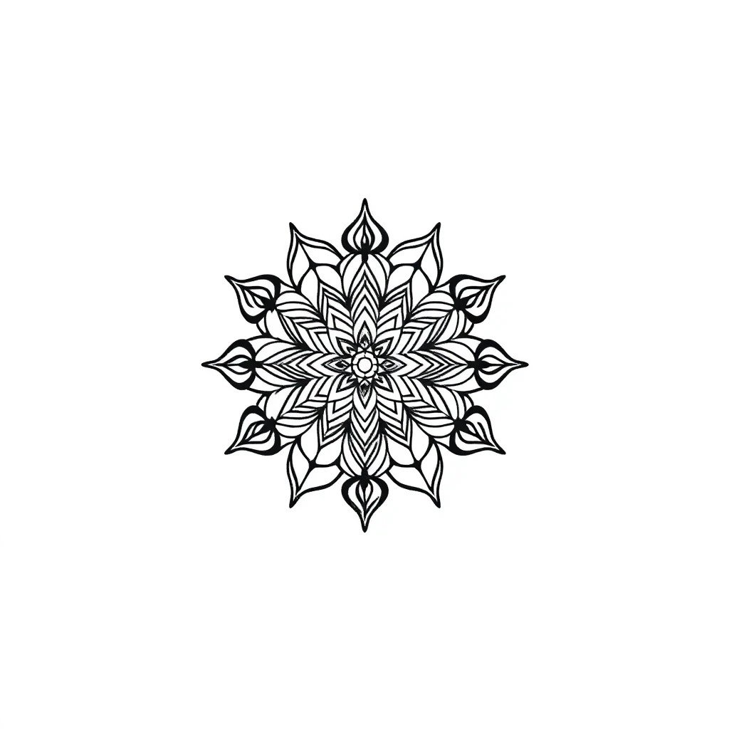 Mandala minimaliste au trait, petit format