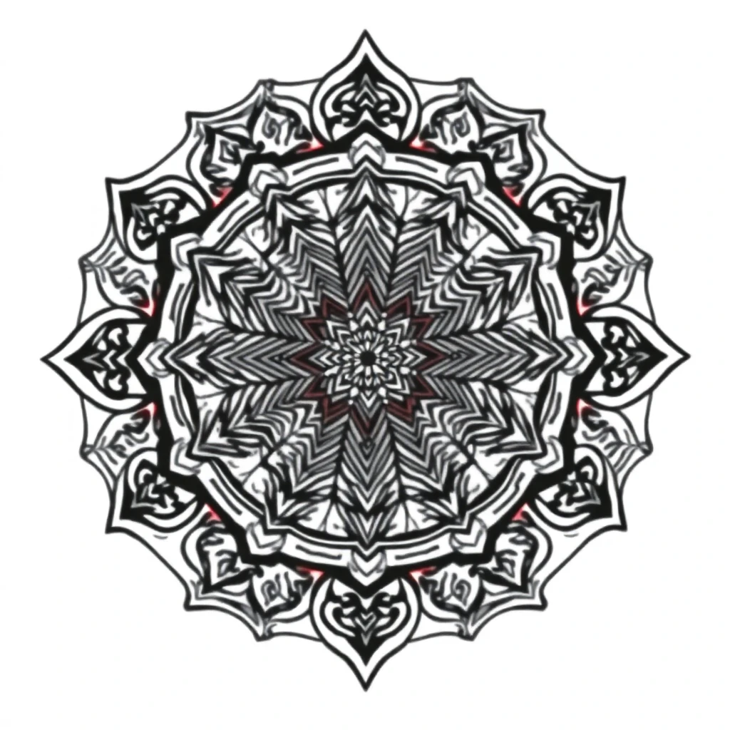 Tatouage mandala dos en style néo-traditionnel, design généré par IA