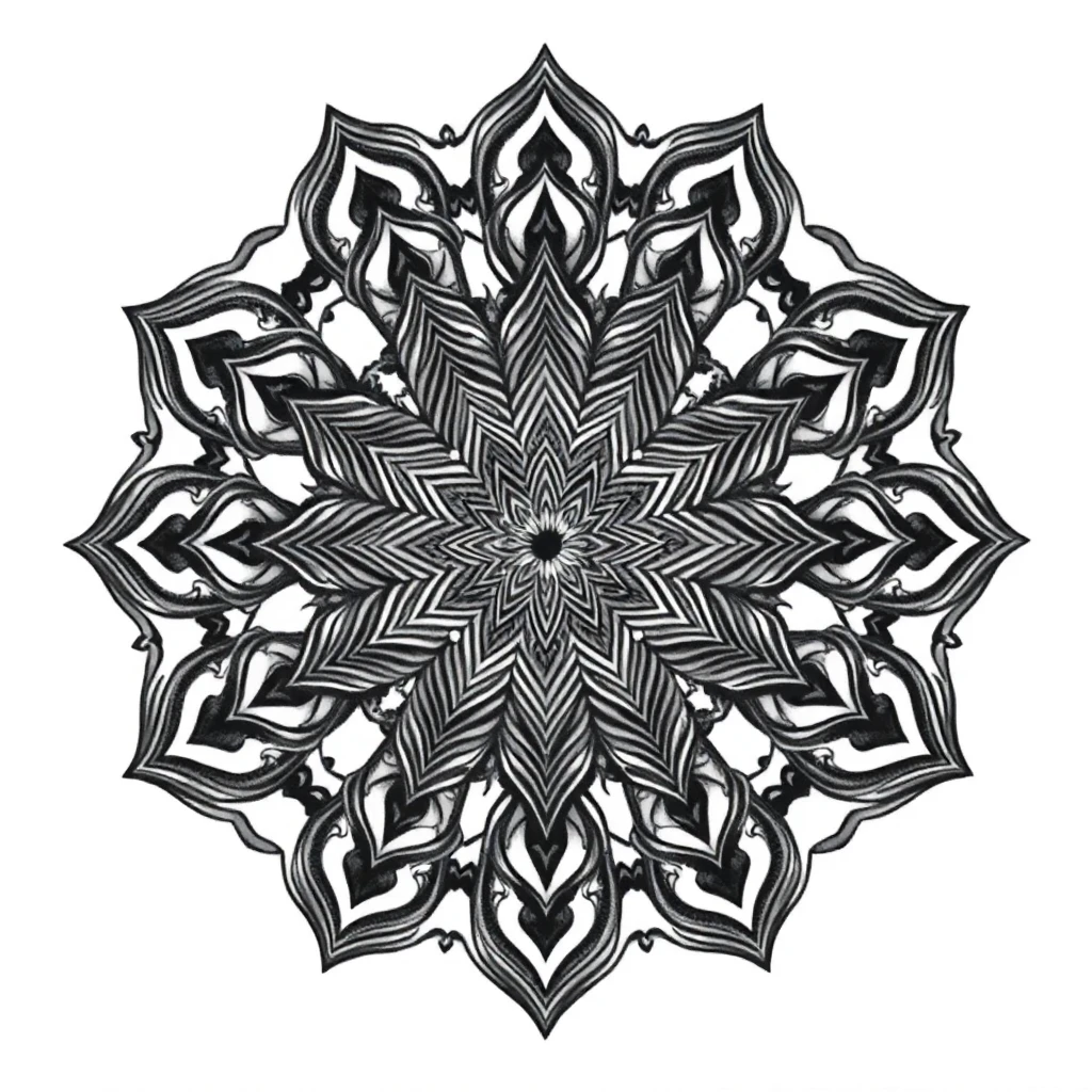 Tatouage mandala en style réaliste, design généré par IA