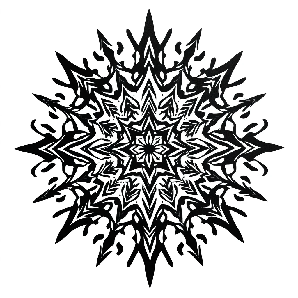 Tatouage mandala en style tribal, design généré par IA