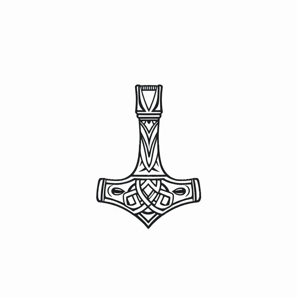 Tatouage marteau en style minimaliste