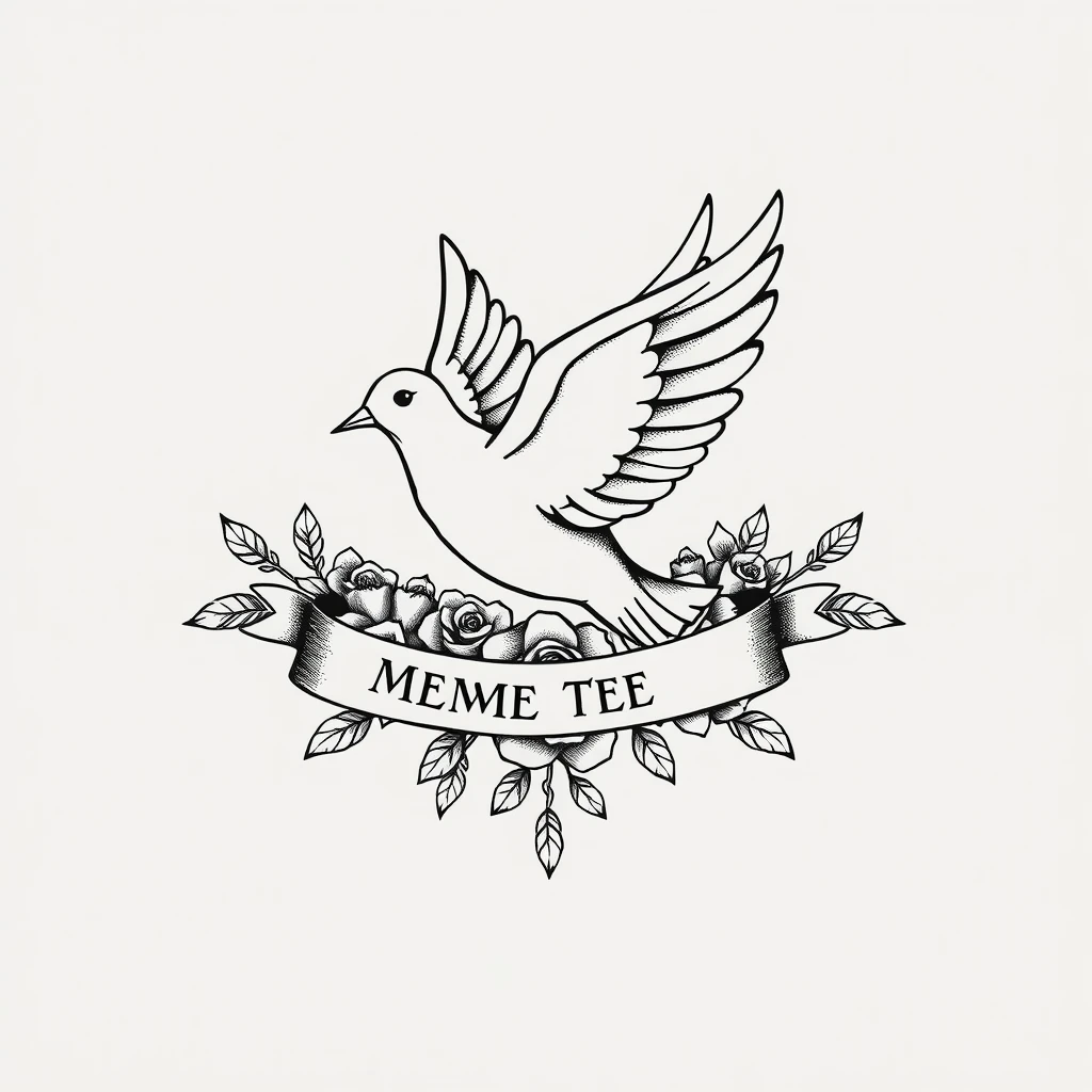 Tatouage memorial en style dotwork