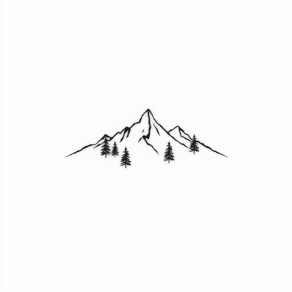 Chaîne de montagnes minimaliste en quelques traits