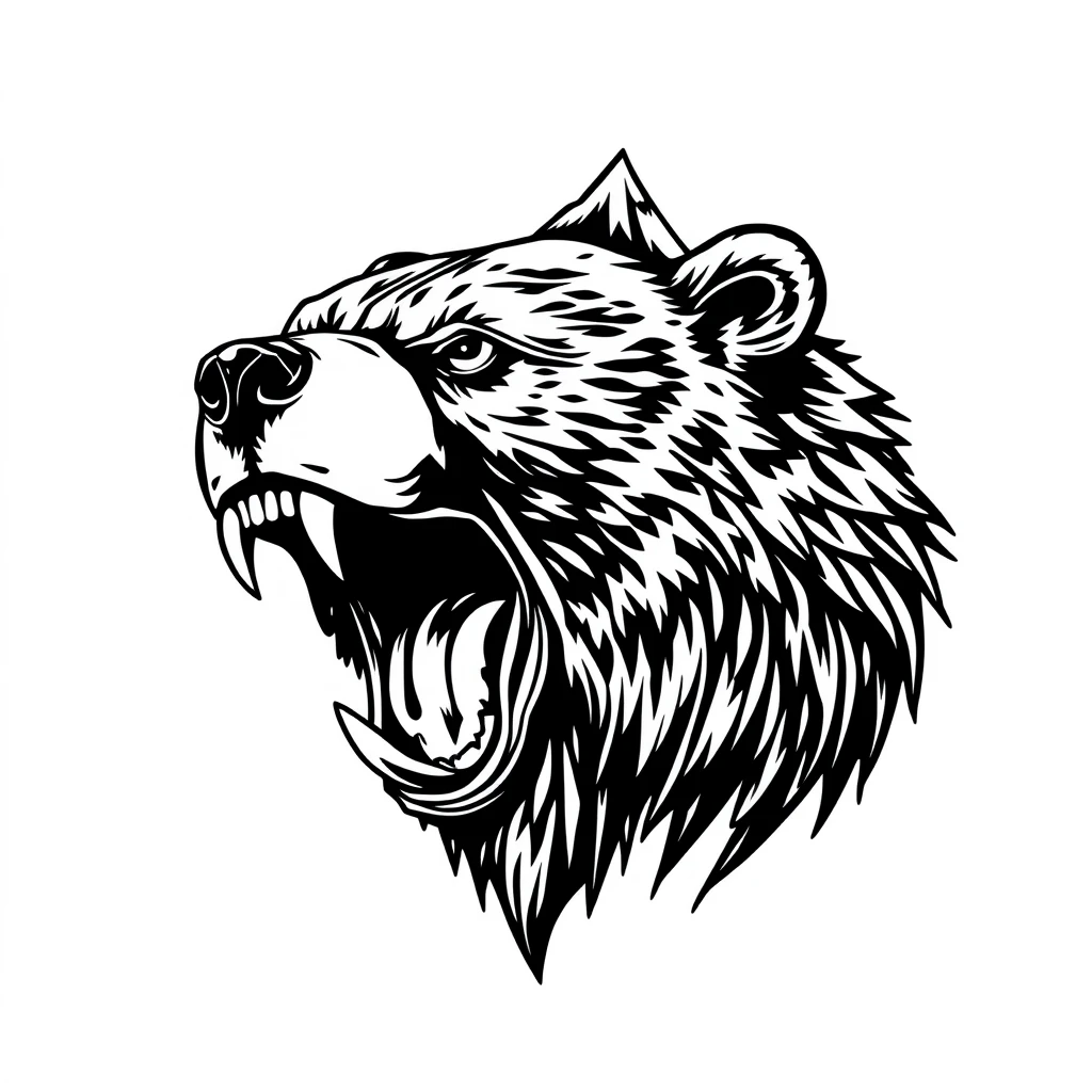 Tatouage ours en style blackwork