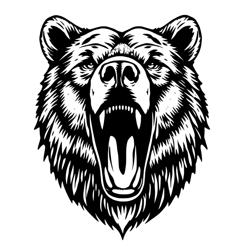 Tatouage ours en style dotwork
