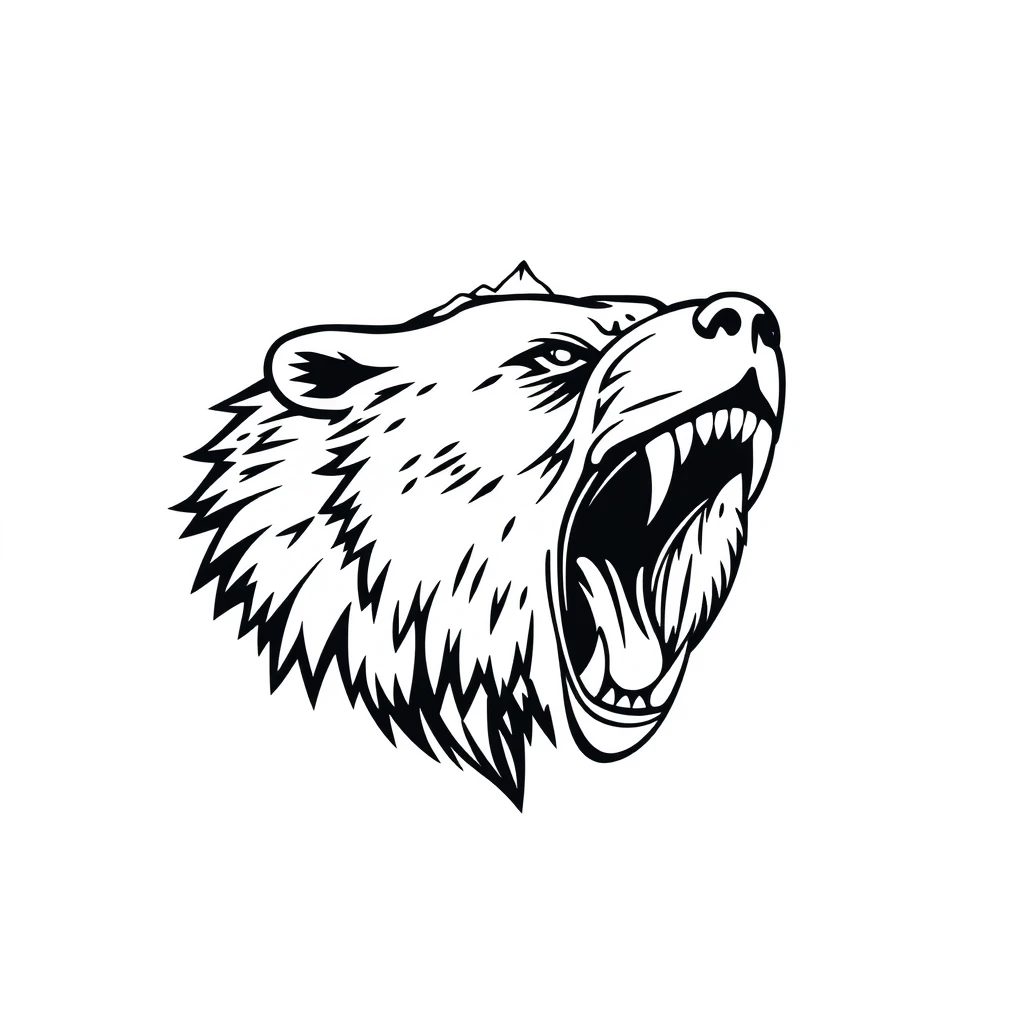Tatouage ours en style minimaliste