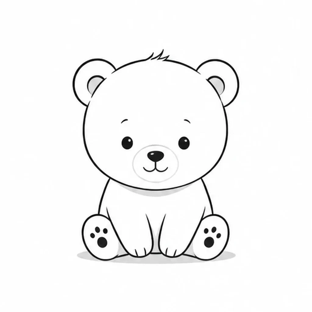 Tatouage ourson minimaliste au trait fin, design généré par IA