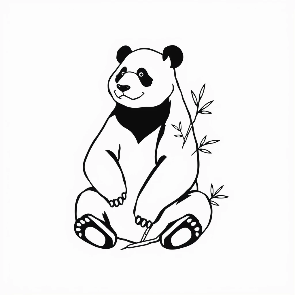 Tatouage panda en style minimaliste