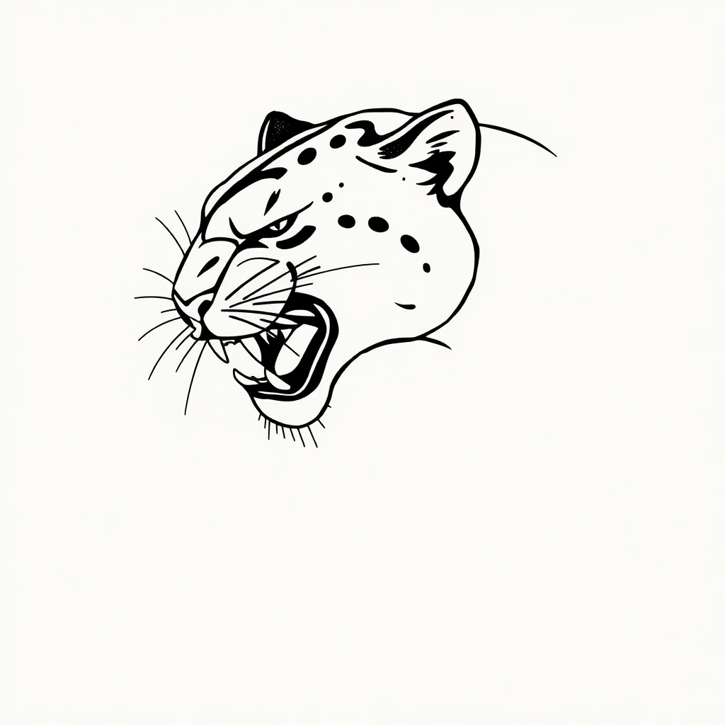 Tatouage panthère en style fineline, design généré par IA