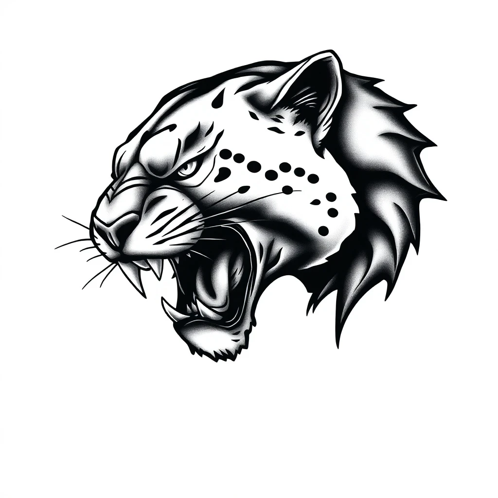 Tatouage panthère en style horror, design généré par IA