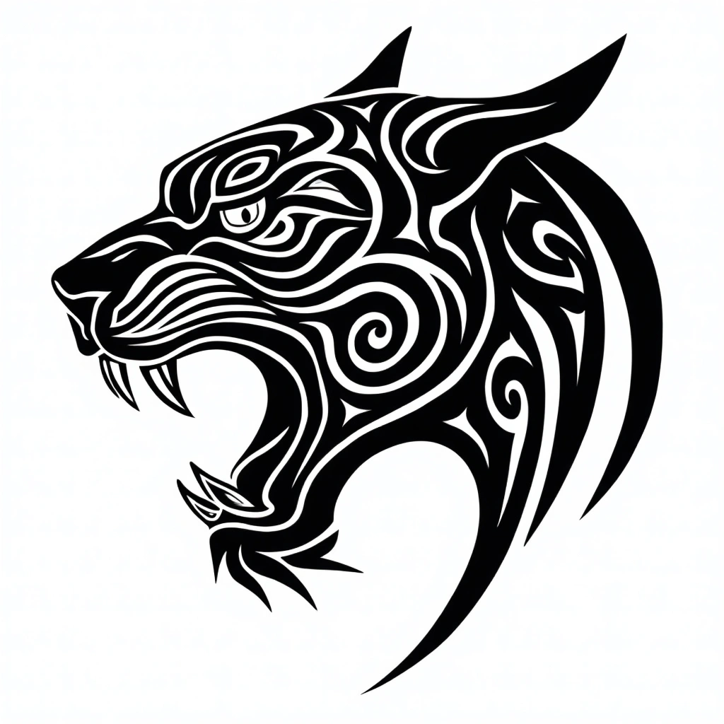 Tatouage panthère en style maori, design généré par IA