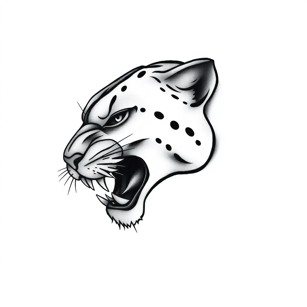 Tatouage panthère en style micro-réalisme, design généré par IA