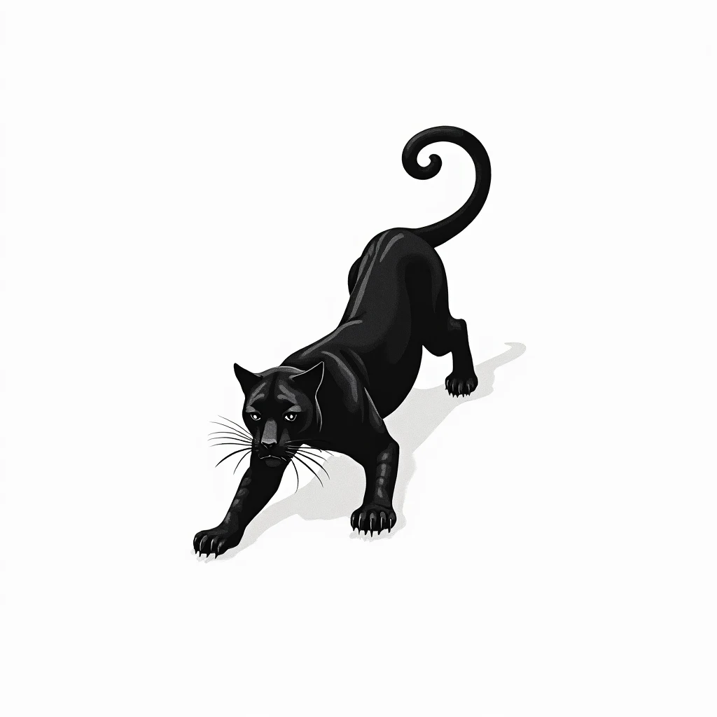 Tatouage panthère en style minimaliste