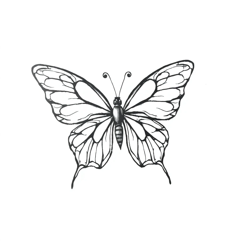 Tatouage papillon en style abstrait, design généré par IA