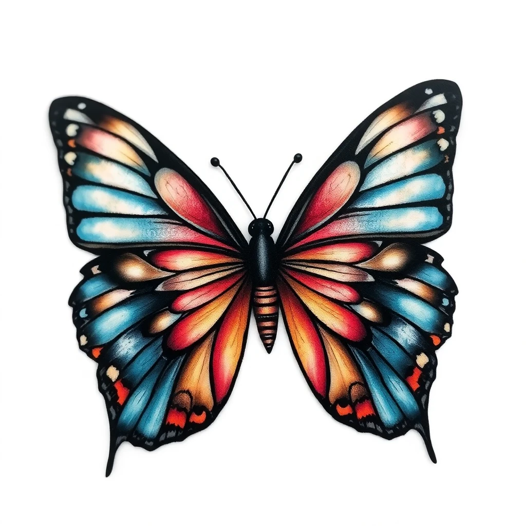 Tatouage papillon en style micro-réalisme, design généré par IA