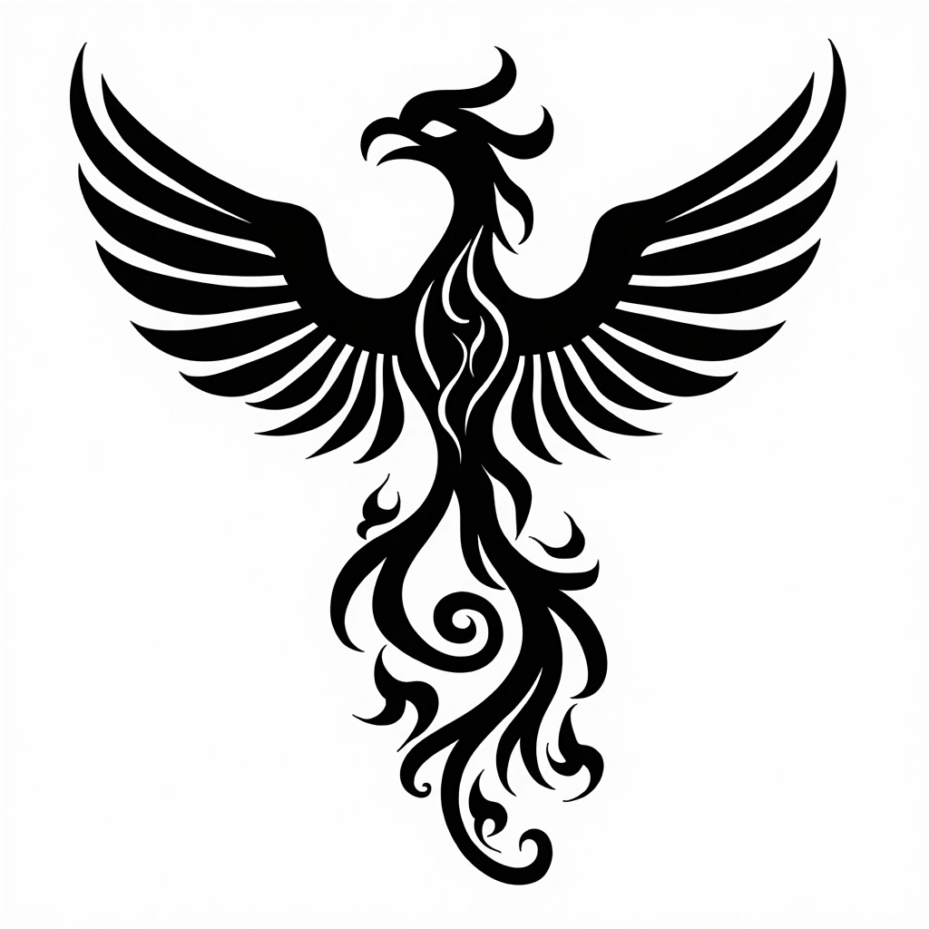 Tatouage phénix en style maori, design généré par IA