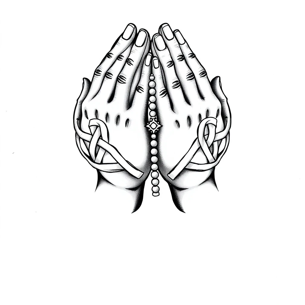 Tatouage prière en style celtique, design généré par IA
