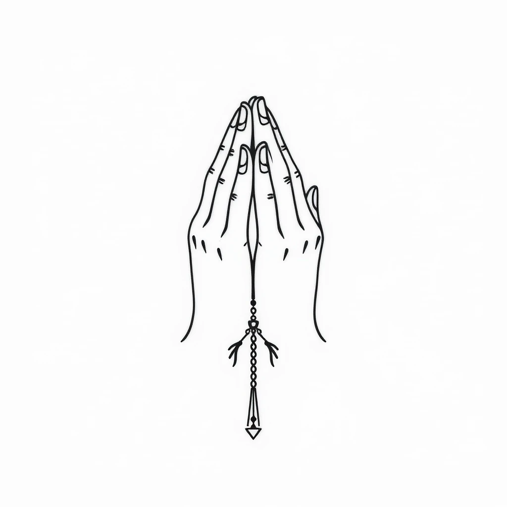 Tatouage priere en style minimaliste