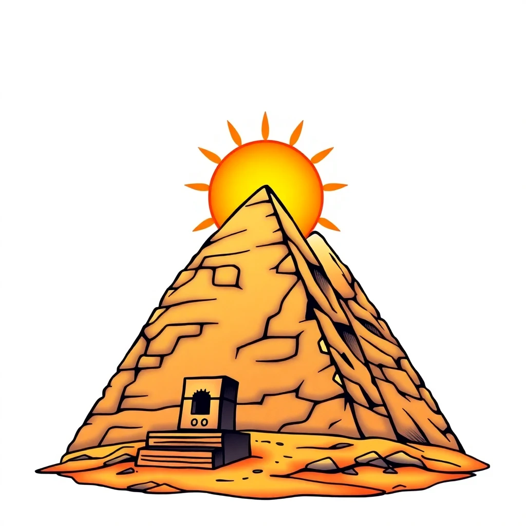 Tatouage pyramide égyptienne en style anime, design généré par IA