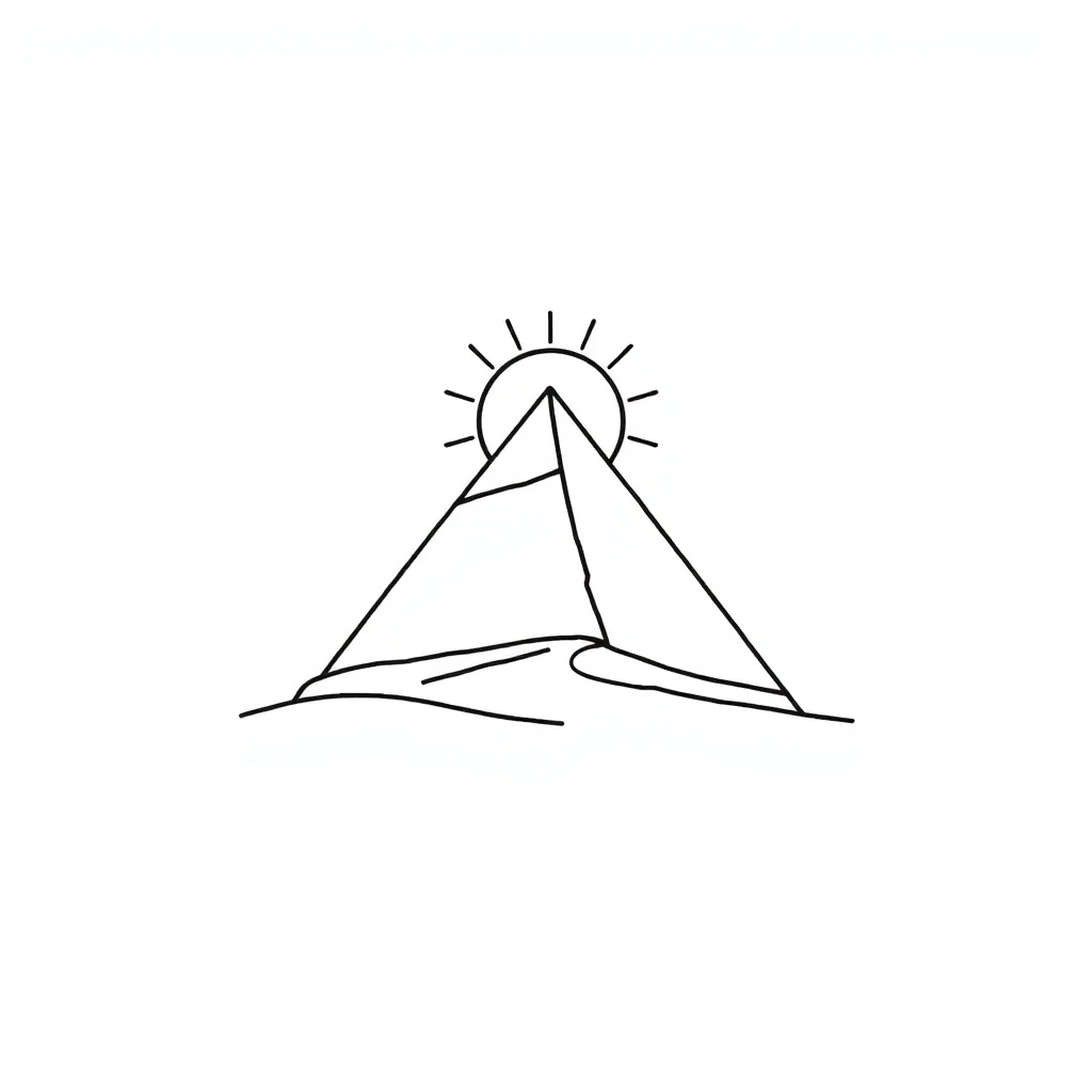 Tatouage pyramide en style minimaliste