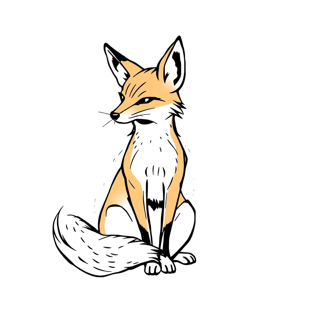 Tatouage renard en style abstrait, design généré par IA