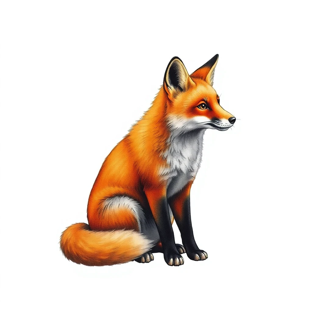 Tatouage renard en style micro-réalisme, design généré par IA