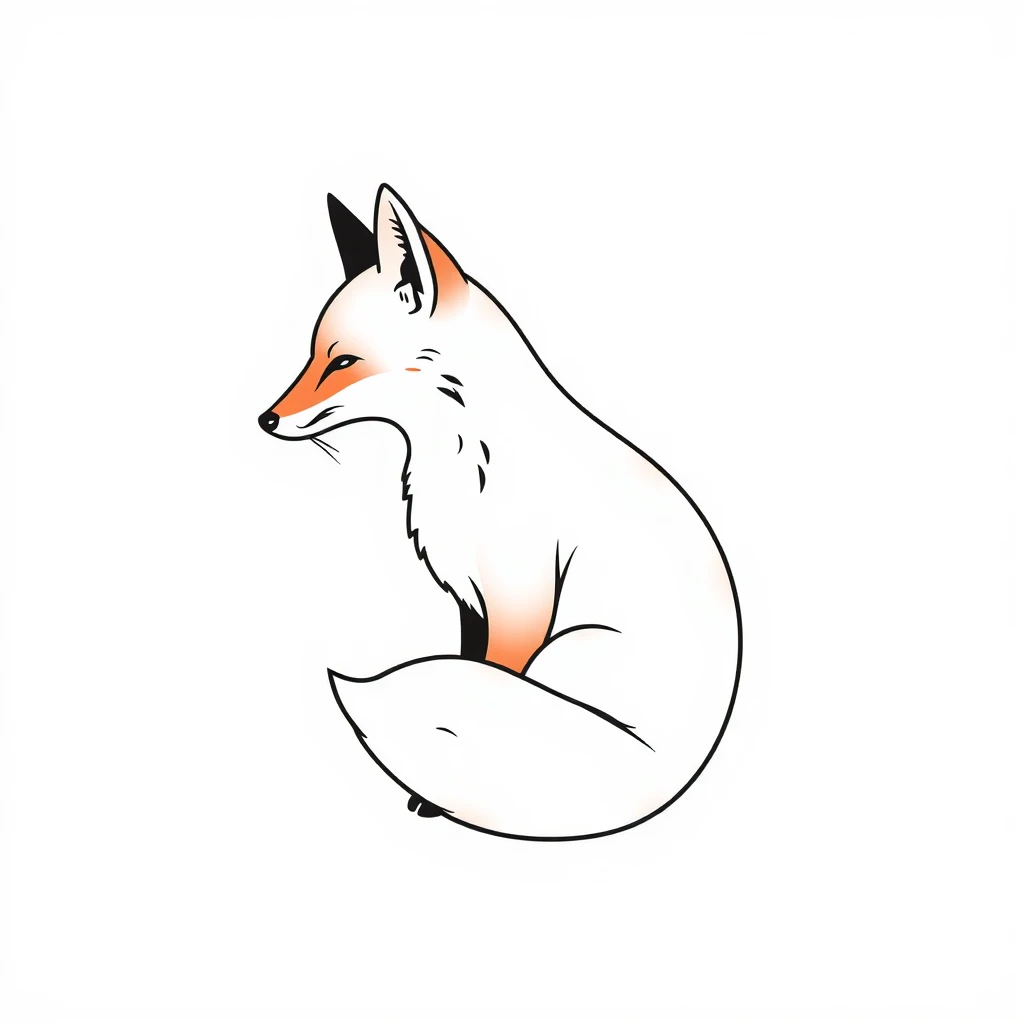 Tatouage renard en style minimaliste, design généré par IA