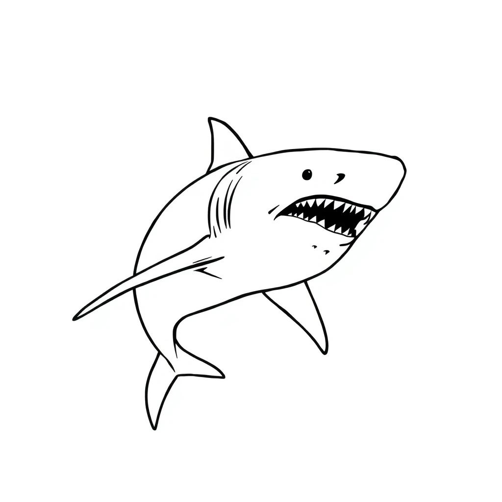 Tatouage requin en style minimaliste