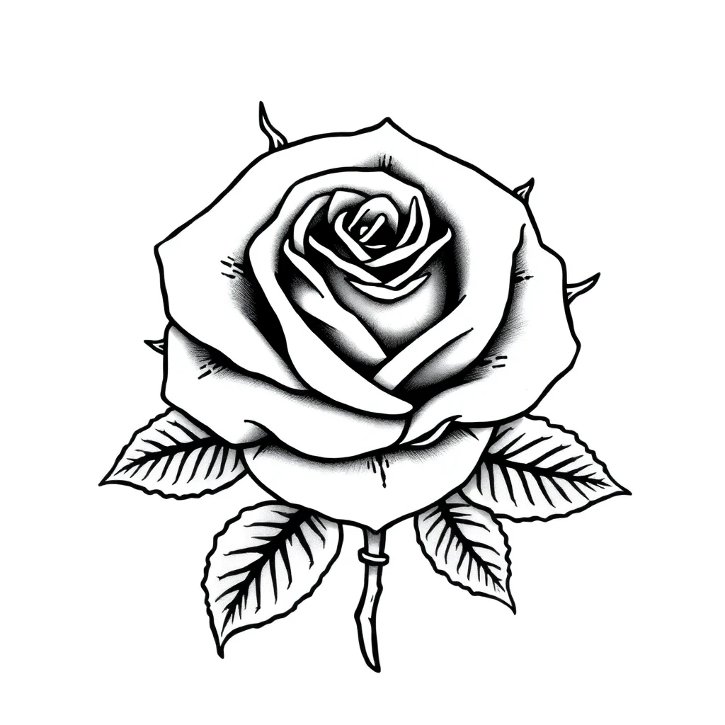 Tatouage rose en style celtique, design généré par IA