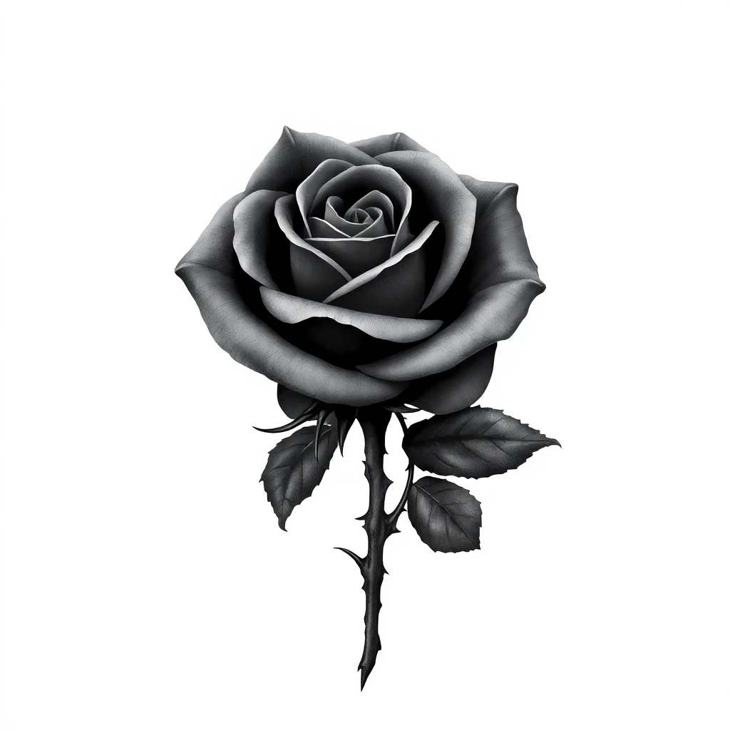 Tatouage rose en style réaliste, design généré par IA