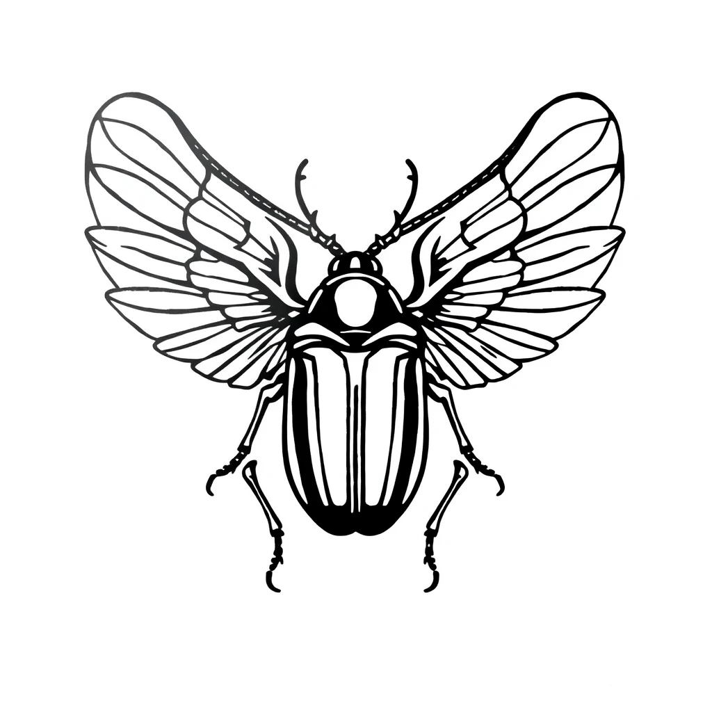 Tatouage scarabee en style minimaliste