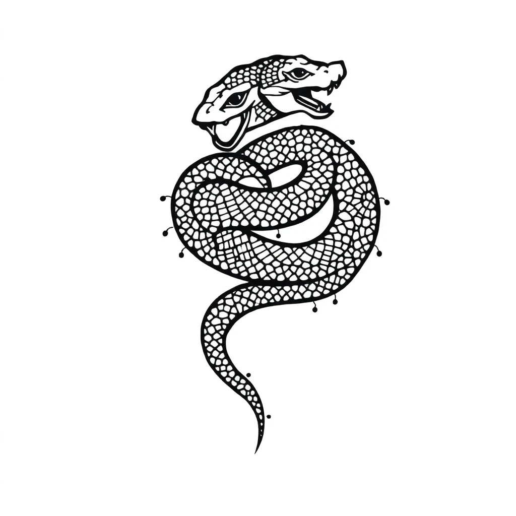 Exemple de design Tatua : serpent dotwork