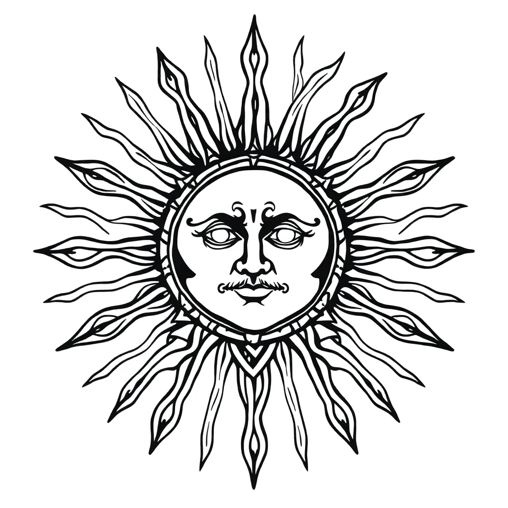 Tatouage soleil en style celtique, design généré par IA