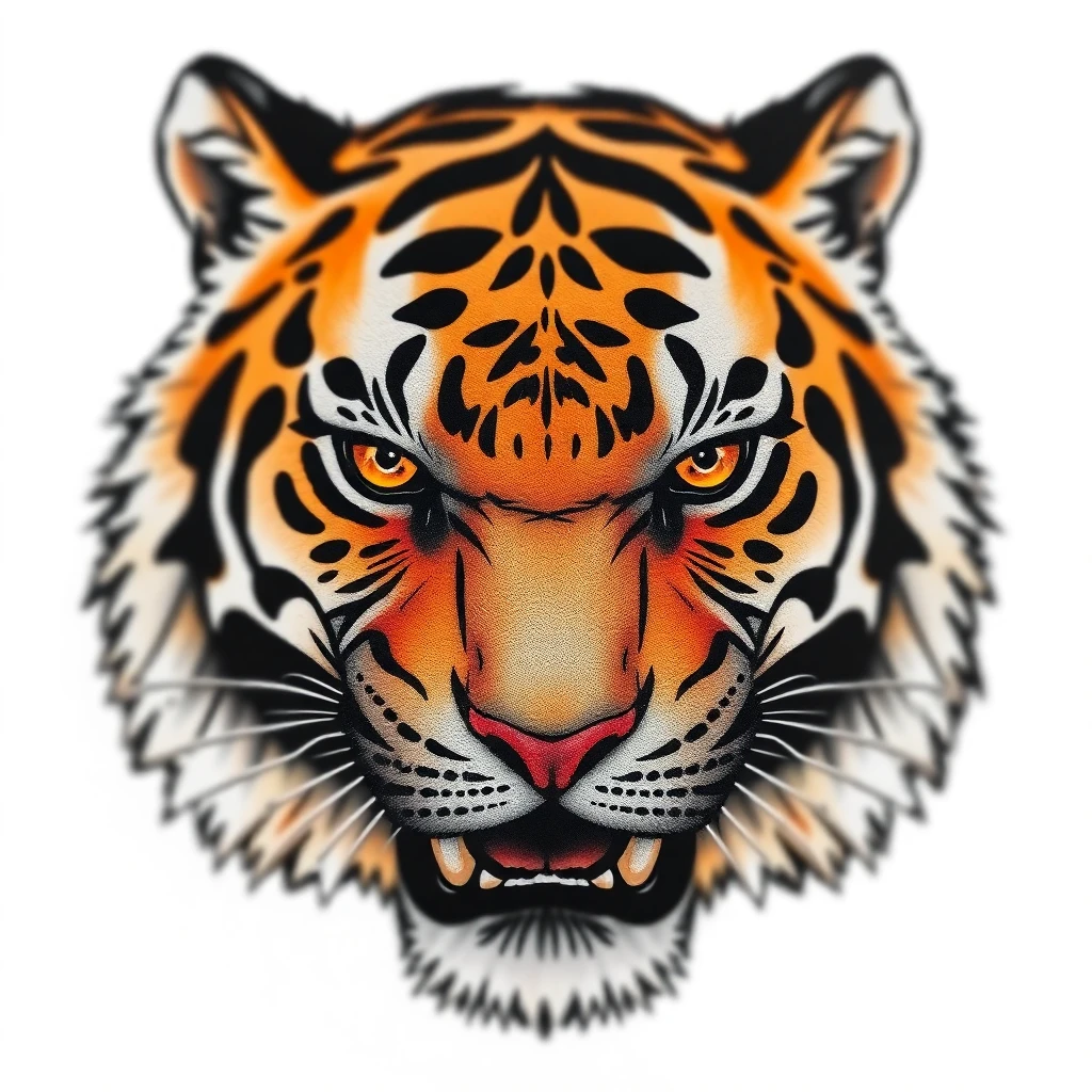 Tatouage tigre en style micro-réalisme, design généré par IA