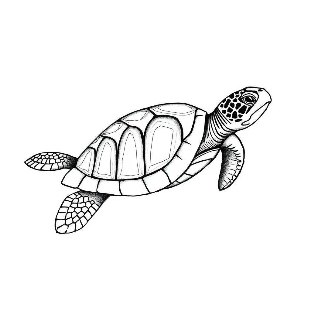 Tatouage tortue en style géométrique