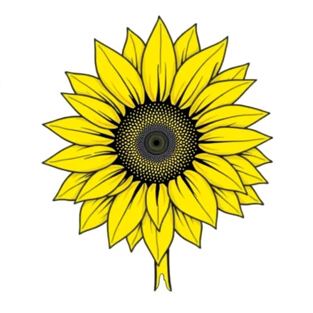 Tatouage tournesol en style celtique, design généré par IA